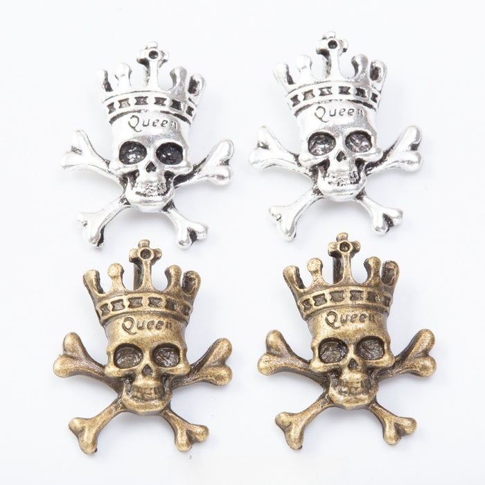 Zinc Alloy Skull Charm Pendant No.658847 for DIY Necklace Bracelet Jewelry Making