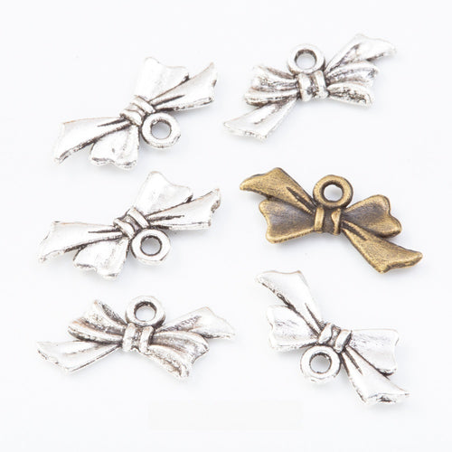 Zinc Alloy Bow Charm Pendant No.285905 for DIY Necklace Bracelet Jewelry Making
