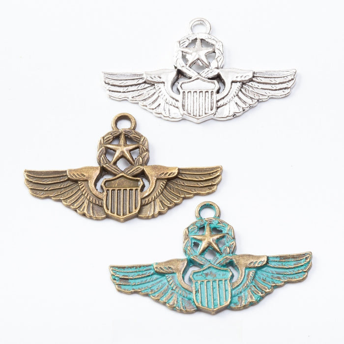 Zinc Alloy Wing Charm Pendant No.518002 for DIY Necklace Bracelet Jewelry Making