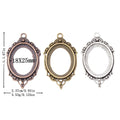 18x25mm Zinc Alloy Oval Setting Charm Pendant No.574841 for DIY Necklace Bracelet Jewelry Making view 1