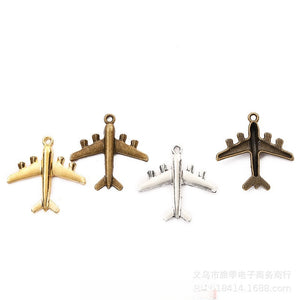 Zinc Alloy Airplane Charm Pendant No.713611 for DIY Necklace Bracelet Jewelry Making