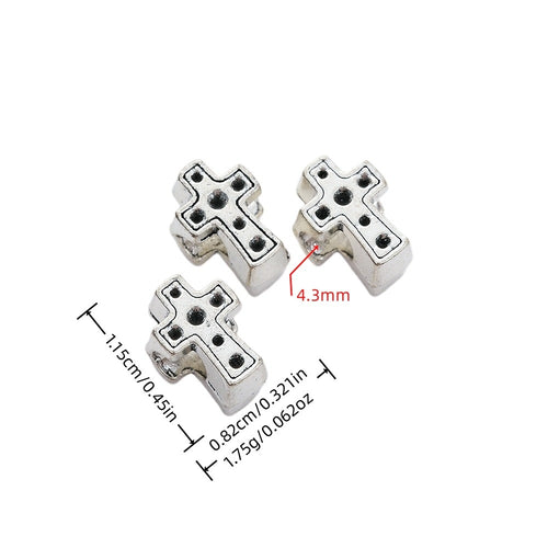 Vintage Alloy Large Hole Beads For DIY Bracelet Necklace Jewelry Accessories Zakka Supplies
