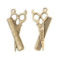 Zinc Alloy Scissors Comb Charm Pendant for DIY Necklace Bracelet Jewelry Making view 2