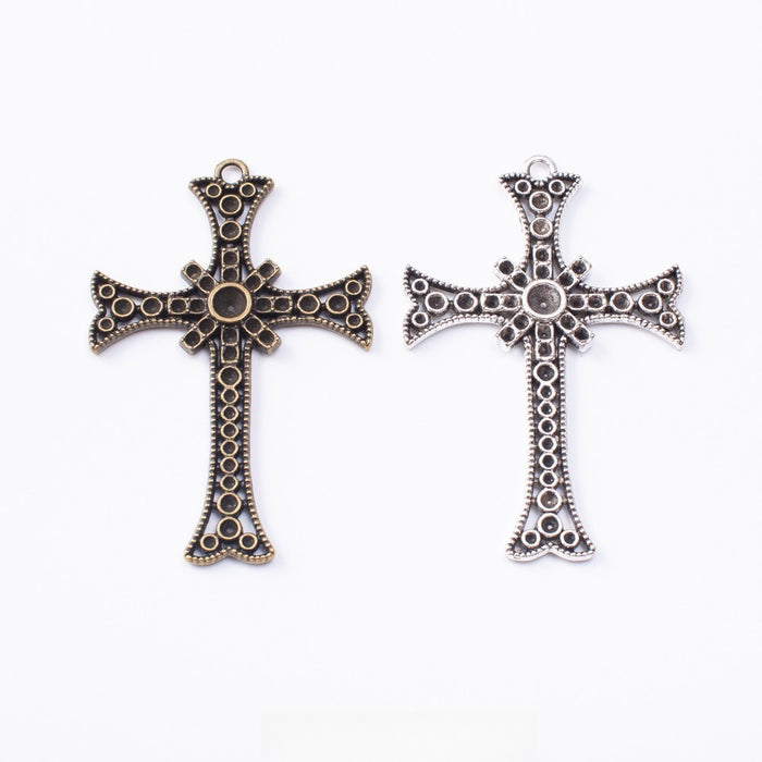 Zinc Alloy Cross Charm Pendant No.894852 for DIY Necklace Bracelet Jewelry Making