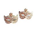 Luxury Rhinestone Masquerade Mask Alloy Stud Earrings For Women Korean Fashion Bohemian Party Earrings view 5