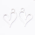 Zinc Alloy Heart Charm Pendant No.669509 for DIY Necklace Bracelet Jewelry Making view 3