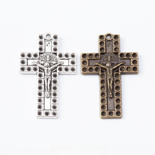 Zinc Alloy Cross Charm Pendant No.409832 for DIY Necklace Bracelet Jewelry Making