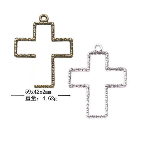 Zinc Alloy Cross Charm Pendant No.197542 for DIY Necklace Bracelet Jewelry Making