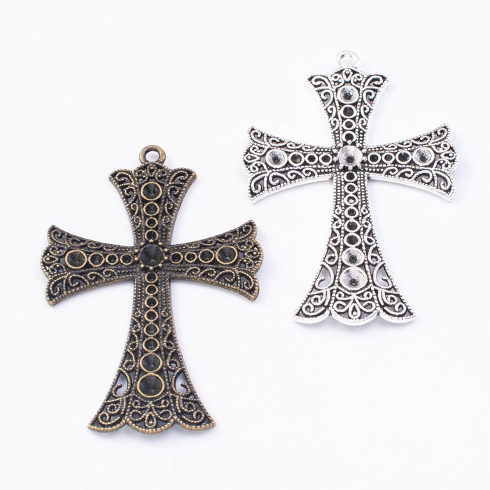Zinc Alloy Cross Charm Pendant No.073265 for DIY Necklace Bracelet Jewelry Making