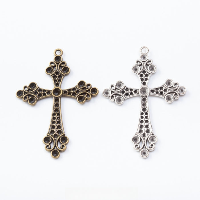 Zinc Alloy Cross Charm Pendant No.281013 for DIY Necklace Bracelet Jewelry Making