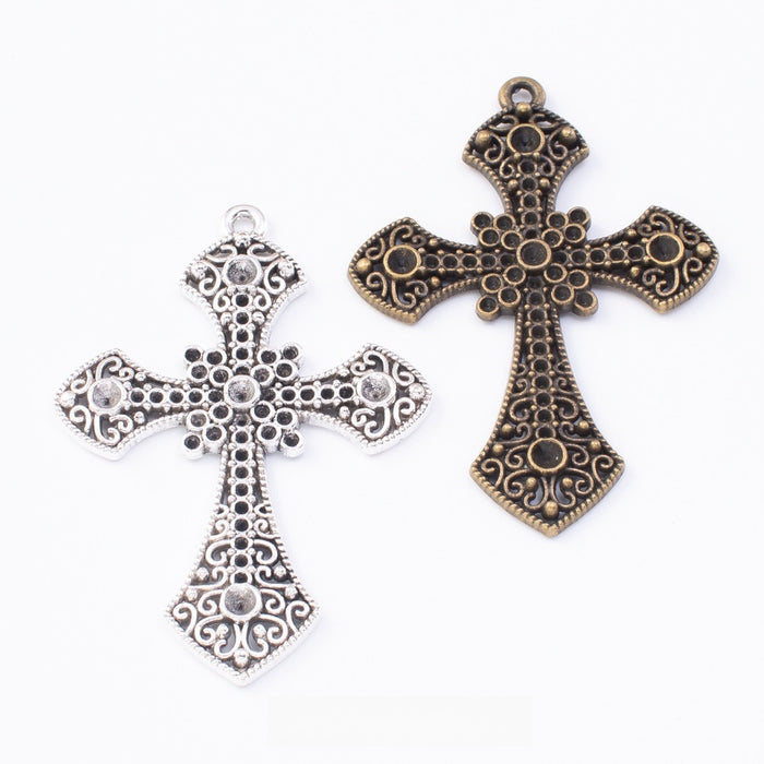 Zinc Alloy Cross Charm Pendant No.281110 for DIY Necklace Bracelet Jewelry Making