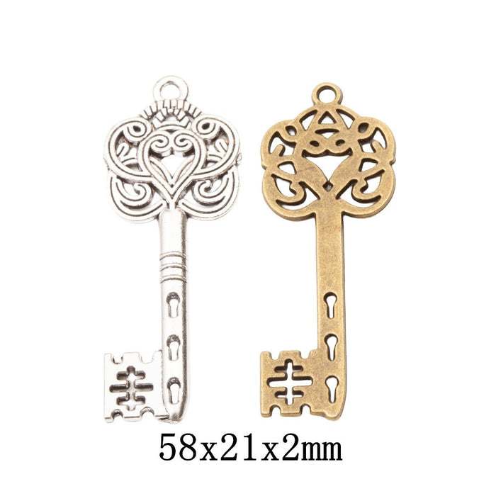 Zinc Alloy Key Charm Pendant No.256214 for DIY Necklace Bracelet Jewelry Making