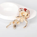 Red Gold Tone Rose Enamel Metal Brooch Pin for Jackets and Lapels view 3