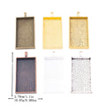 24x47mm Zinc Alloy Rectangle Setting Charm Pendant for DIY Necklace Bracelet Jewelry Making view 1