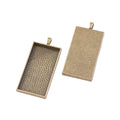 24x47mm Zinc Alloy Rectangle Setting Charm Pendant for DIY Necklace Bracelet Jewelry Making view 2