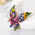 Red Gold Tone Butterfly Crystal Enamel Metal Brooch Pin 1 Pictured Designs view 2