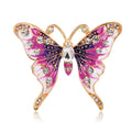 Pink Gold Tone Butterfly Crystal Enamel Two Designs Metal Brooch Pin view 7