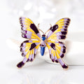 Purple Gold Tone Butterfly Enamel Metal Brooch Pin view 3