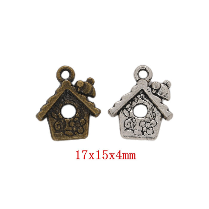 Zinc Alloy Birdhouse Charm Pendant No.042109 for DIY Necklace Bracelet Jewelry Making
