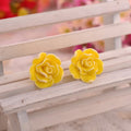 Elegant Multi Layer Rose Flower Acrylic Studs Korean Style Colorful Floral Fashion Earrings view 3