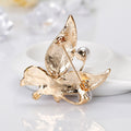 Red Gold Tone Butterfly Crystal Enamel Metal Brooch Pin 1 Pictured Designs view 3