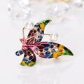 Red Gold Tone Butterfly Crystal Enamel Metal Brooch Pin 1 Pictured Designs view 4