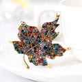 Red Gold Tone Maple Leaf Metal Brooch Pin for Jackets and Lapels view 2
