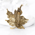 Red Gold Tone Maple Leaf Metal Brooch Pin for Jackets and Lapels view 5