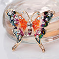 Pink Gold Tone Butterfly Crystal Enamel Two Designs Metal Brooch Pin view 3