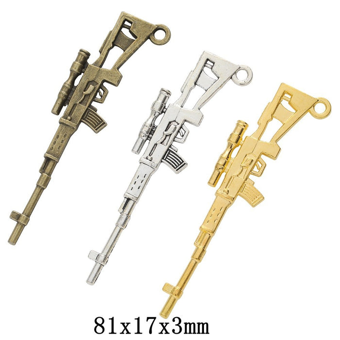 Zinc Alloy Gun Charm Pendant No.473002 for DIY Necklace Bracelet Jewelry Making