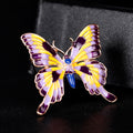 Purple Gold Tone Butterfly Enamel Metal Brooch Pin view 2