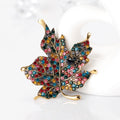 Red Gold Tone Maple Leaf Metal Brooch Pin for Jackets and Lapels view 4