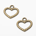 Zinc Alloy Heart Charm Pendant No.427433 for DIY Necklace Bracelet Jewelry Making view 2