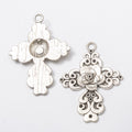 Vintage Zinc Alloy Flower Cross Pendants Charms For DIY Necklace Jewelry Accessories view 3