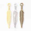 Zinc Alloy Feather Leaf Charm Pendant No.256910 for DIY Necklace Bracelet Jewelry Making view 1