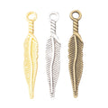 Zinc Alloy Feather Leaf Charm Pendant No.256910 for DIY Necklace Bracelet Jewelry Making view 5