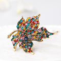 Red Gold Tone Maple Leaf Metal Brooch Pin for Jackets and Lapels view 3