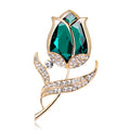 Blue Gold Tone Rose Crystal Four Designs Metal Brooch Pin view 8