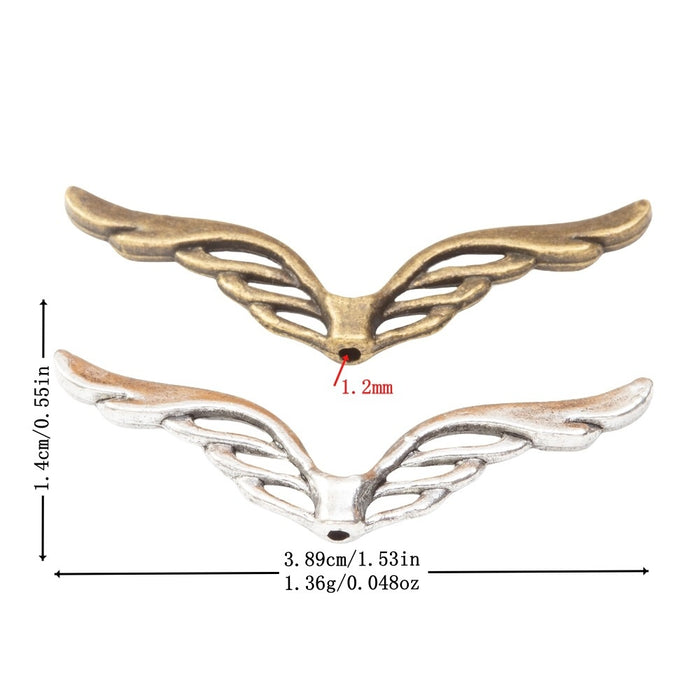 DIY Vintage Alloy Wing Spacer Beads Jewelry Accessories For Bracelets And Necklaces