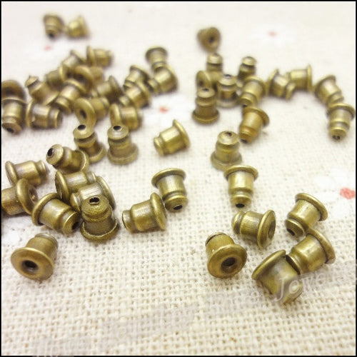 DIY Jewelry Accessories 5x5mm Antique Bronze Iron Bullet Earring Back Stoppers Earrings