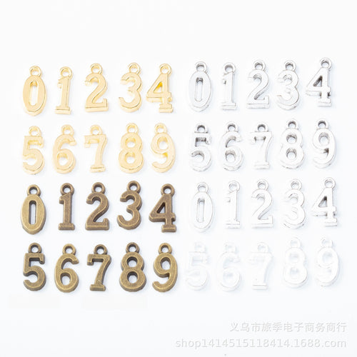Zinc Alloy Number 0-9 Charm Pendant No.659884 for DIY Necklace Bracelet Jewelry Making