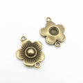 Zinc Alloy Flower Charm Pendant No.645705 for DIY Necklace Bracelet Jewelry Making view 2