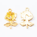 Zinc Alloy Rose Charm Pendant No.313454 for DIY Necklace Bracelet Jewelry Making view 4
