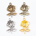 Zinc Alloy Rose Charm Pendant No.313454 for DIY Necklace Bracelet Jewelry Making view 5