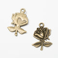 Zinc Alloy Rose Charm Pendant No.313454 for DIY Necklace Bracelet Jewelry Making view 2