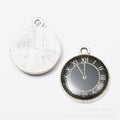Black Zinc Alloy Clock Charm Pendant for DIY Necklace Bracelet Jewelry Making view 4