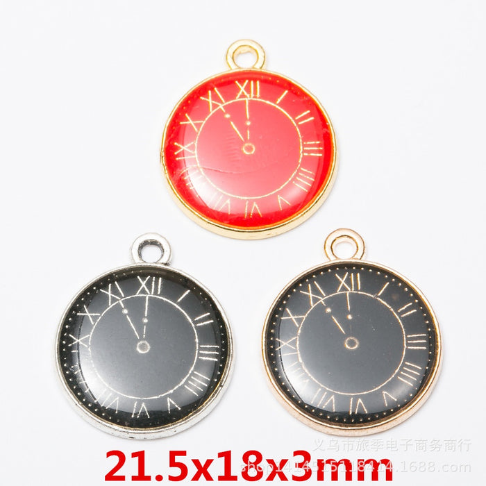 Black Zinc Alloy Clock Charm Pendant for DIY Necklace Bracelet Jewelry Making