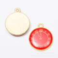 Black Zinc Alloy Clock Charm Pendant for DIY Necklace Bracelet Jewelry Making view 2