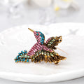 Black Gold Tone Bird Crystal Metal Brooch Pin for Jackets and Lapels view 2