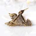 Black Gold Tone Bird Crystal Metal Brooch Pin for Jackets and Lapels view 5